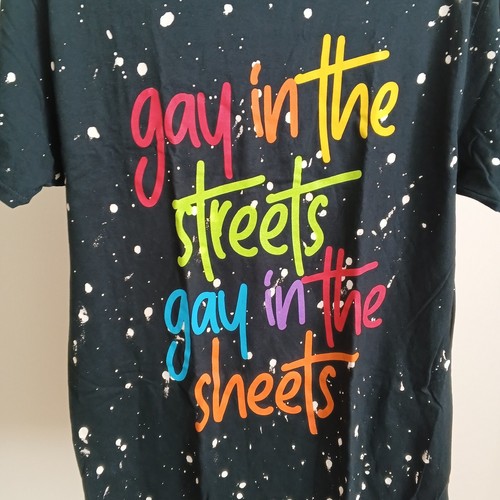 Orgullo Gay Funny Print G.I.T.S.  Camiseta negra con pintura ácida salpicaduras Crew - Imagen 2 de 10