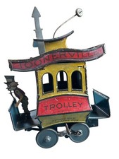 Antique Original 1922 NIFTY TOYS Toonerville Trolley Tin Litho Wind-Up Toy