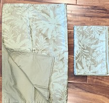 TOMMY BAHAMA LOT 2 STANDARD PILLOW SHAMS PALM GREEN TROPICAL FLORAL COTTON NWOB 