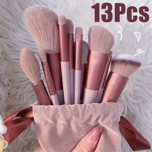 13Pcs Makeup Brush Set Make Up Concealer Brush Blush Powder Brush Eye Shadow Hig - Picture 1 of 5