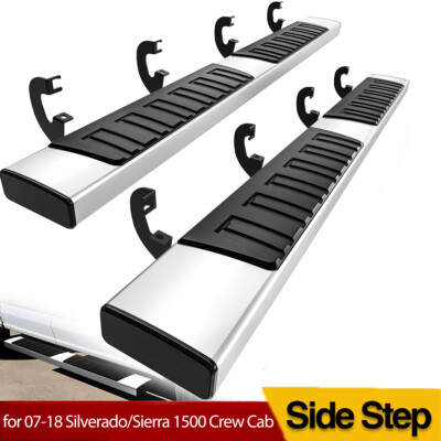 #ad 6quot; Running Boards for 07 18 Silverado Sierra 1500 2500HD Crew Cab Side Step Bars $129.98