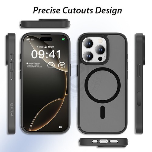 For iPhone 16e 16 15 14 13 12 Pro Max Plus Case Magnetic Matte Shockproof Cover - Picture 8 of 26