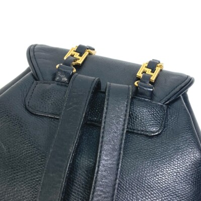 VERSACE vintage Logo Chain Sunburst backpack bag Leather  display picture 3