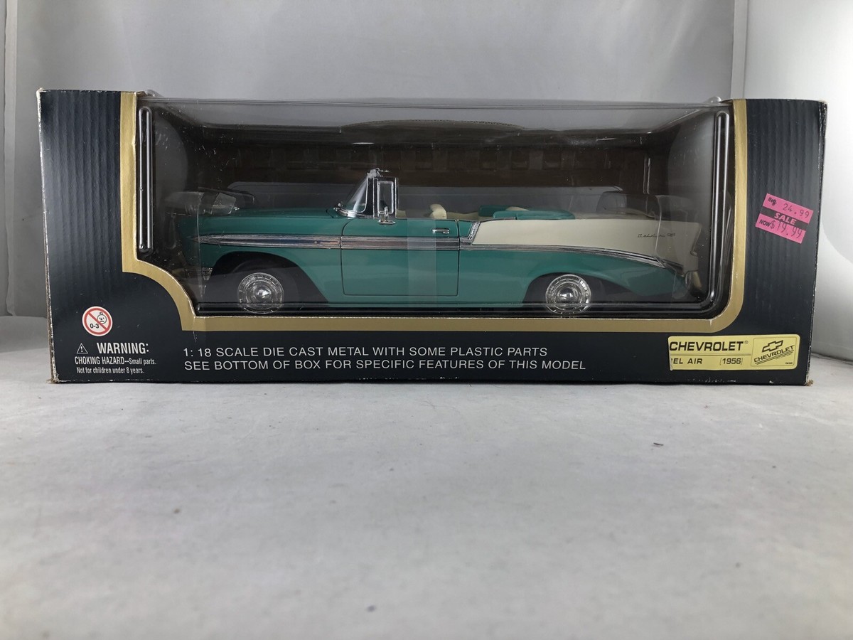 Voiture Miniature Road Legends LE253 1/18 - Chevrolet Bel Air 1956 Verte Et Crème