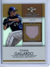 2012 Topps Triple Threads Yovani Gallardo TTUR214 Sepia Unity Jersey Relic 15/27
