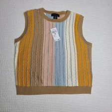 House of Harlow 1960 Multi Color Shimmer Sweater Vest Size M NWT