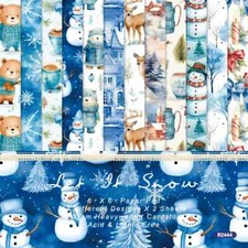 Christmas Winter Snowman Snowflakes Bear Deer Scrapbook Card Journal Craft Paper