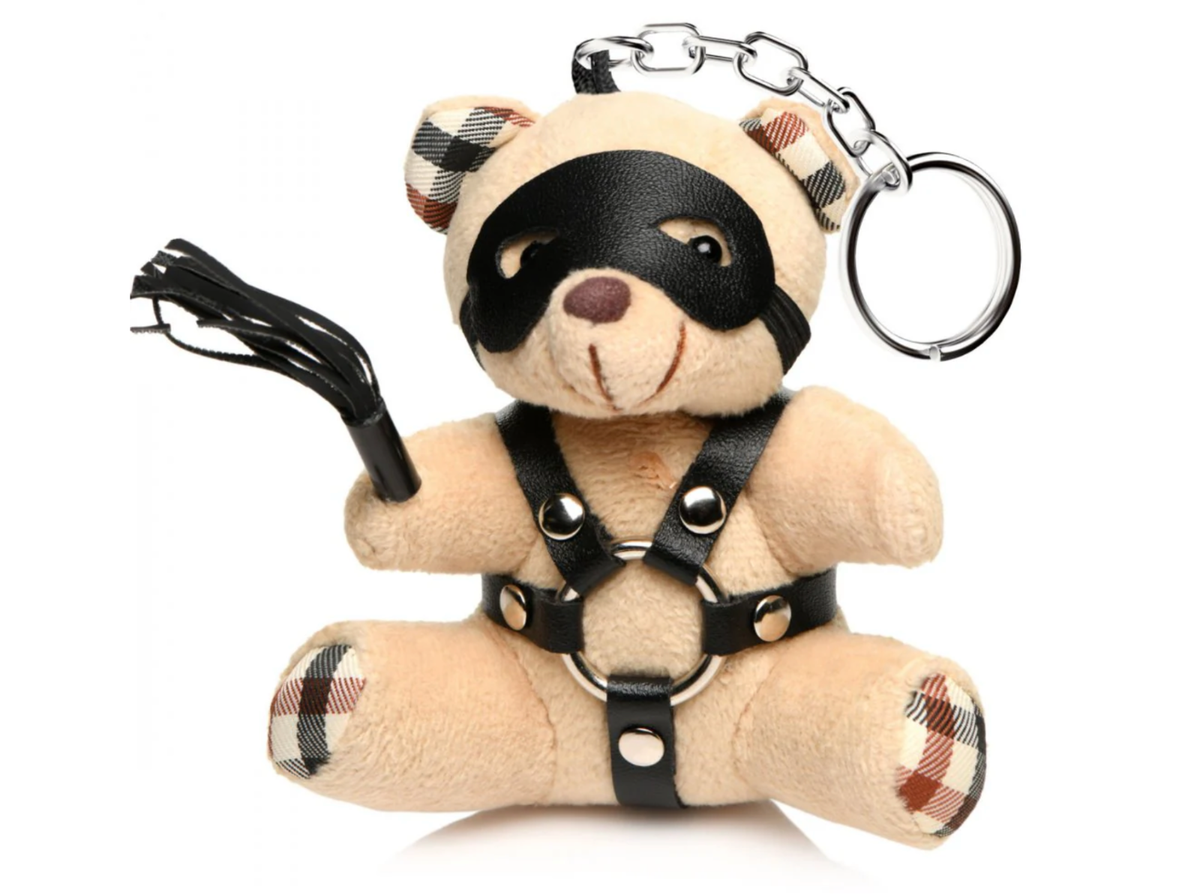Master Series BDSM Teddy Bear Keychain 3.9x3.6 with emovable eye mask  leather | eBay