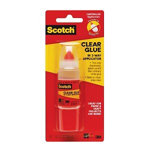 Scotch Clear Glue With 2-Way Applicator - Photo Safe Non-Toxic Adhesive For Crafts