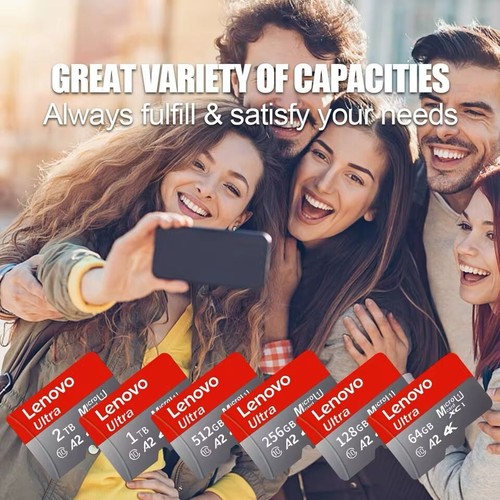 Lenovo 2TB Micro SD Card SD Memory Card 1TB 512GB High Speed TF Card U3 Class 10 - Photo 3 sur 14