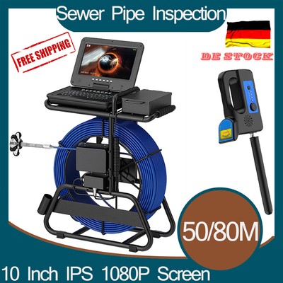 10 Inch Sewer Pipe Inspection Camera Self-Leveling 512HZ Locator 7mm Cable DE