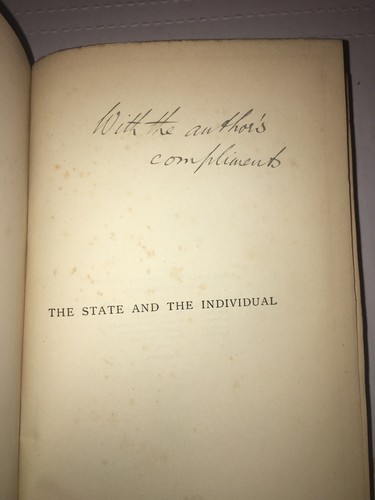 The State and the Individual. Author's Compliment. W. McKechnie Glasgow 1896 1st - Picture 3 of 12