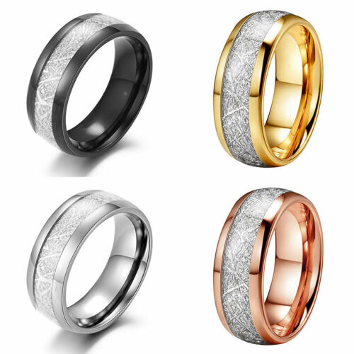 Herren Ring Edelstahl Ring Anti-grain Stein Ring Schmuck Paar Ringe Gifts ❤ - Picture 1 of 16