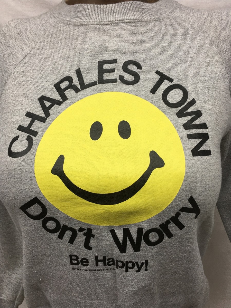 Vintage 80's Charles Town Smiley Face Fruit of the Loom Sweatshirt