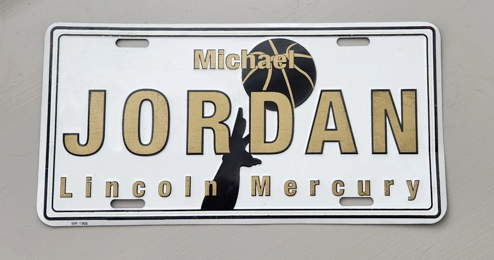 *RARO* Placa de matrícula de vehículo de tocador de coleccionista Michael Jordan Lincoln Mercury  Foto 2 de 3