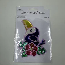 The Paper Studio Stick- A-Bilities Puffy Parrot Hawaiian Flower Sticker