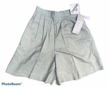 VTG Womens Joanna Mom Shorts 80s High Elastic Waist Sage Green Petite Medium NWT
