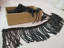 Antique 2 glass beads black Mourning Dress Trim pieces