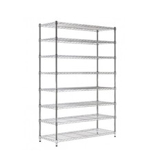 Commercial 8 Tier Chrome Wire Shelving - 6ft Height for Garage, Catering, Office