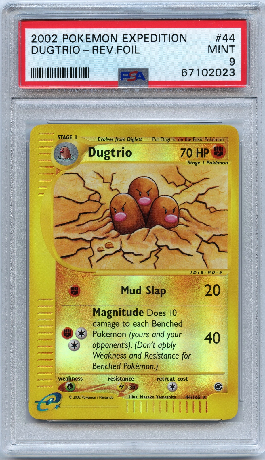 Pokemon PSA 9 Mint Dugtrio Reverse Holo 44/165 Expedition