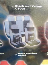 New 16 Pc Black And Gray Car Seat Cover Universal Set New 16 Pc Black And Gray Car Seat Cover Universal Set
