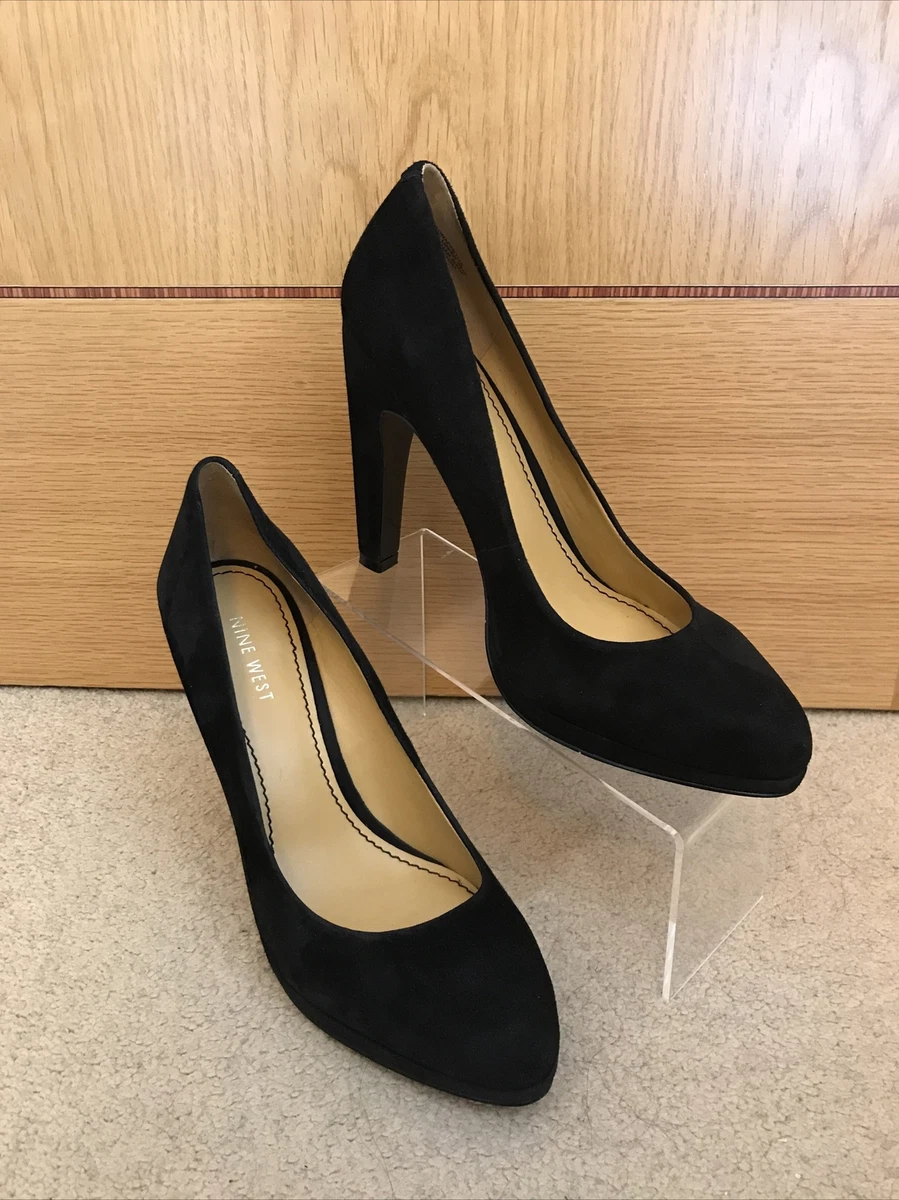 Nine west black court shoes sales