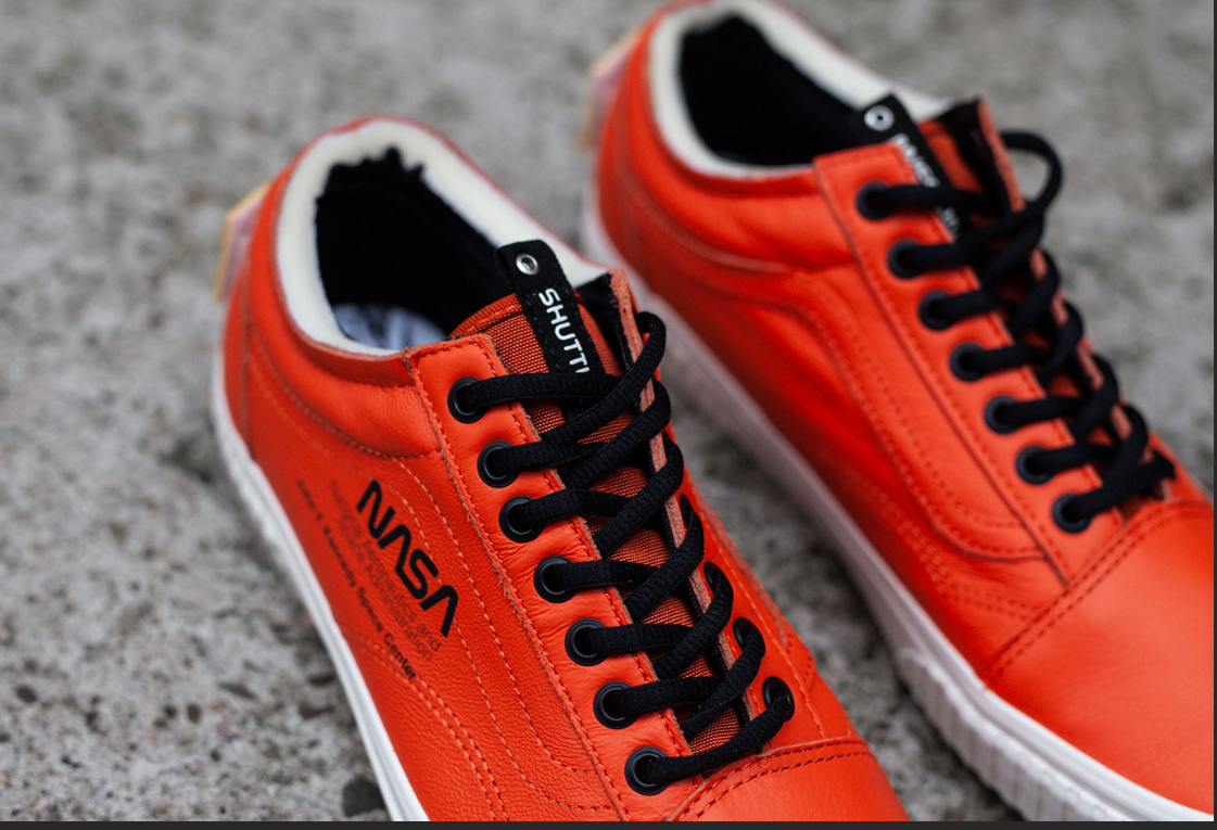 VANS NASA Space Theme Solid Orange Low Top Lace Up Athletic Sneakers US M4.5/W6 Vans Space Voyager Collection Offers NASA-Themed Shoes And  main image 2