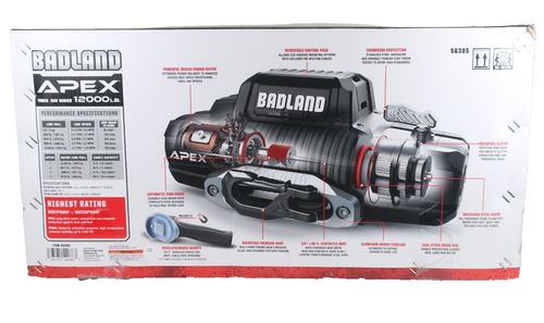 Badland APEX 12000 lb Winch Synthetic Rope Wireless Remote NEW - Picture 4 of 11