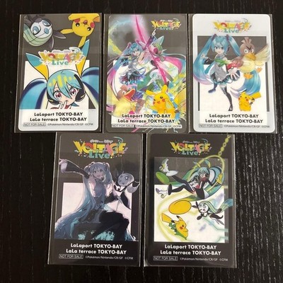 Pokemon feat. Hatsune Miku Project VOLTAGE LIVE Limited Clear Card 5 Set Japan
