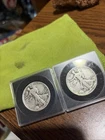 1942-1943 walking liberty half dollar coin silver / lot of two cons