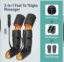 QUINEAR Leg Massager with Compression, 3-in-1 Foot Calf  Thigh Massager NEW 