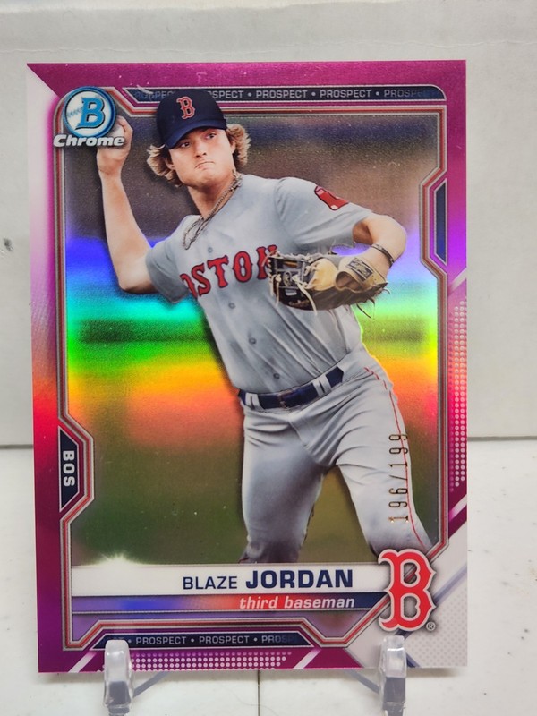 2021 Bowman Chrome Prospects - Blaze Jordan Fuschia /199 Red Sox