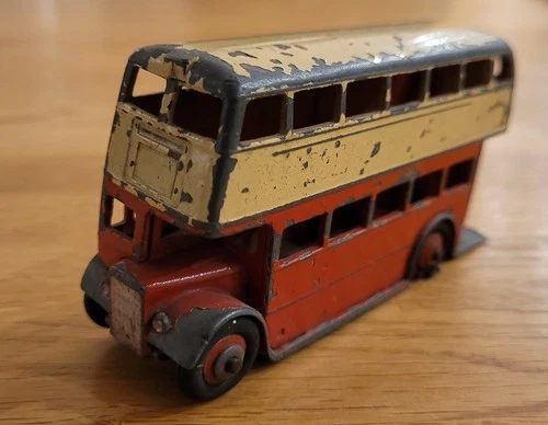 1954-60 Vintage Dinky Toys No. 290 AEC Double Decker Bus Original Red & Cream