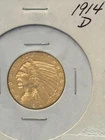1914 d gold indian head $5 dollar coin
