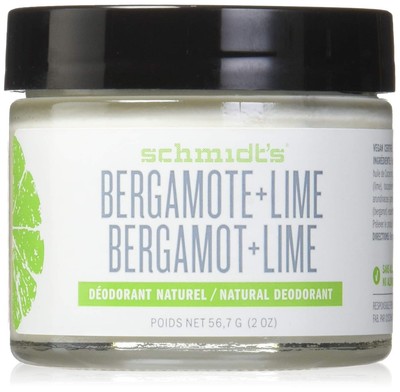 Schmidt's Natural Deodorant - Bergamot and Lime, 2 ounces. Jar for Women and Men