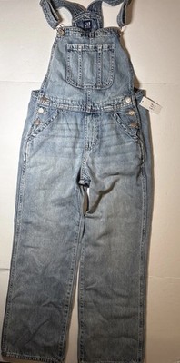 GAP Kids Denim Overalls Pants Size XL 12 Light Wash 100% Cotton Bib Overall NWT