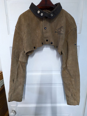 Vintage Black Stallion Men's XL Long Sleeve Leather Welding Top/Coat.