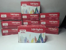 Merry Bright 100ct Multi Color Lights Green Wire Christmas Patio 28ft New Tested