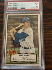 1952 Topps - Duke Snider #37 Red Back HOF Dodgers Centered PSA 3.5