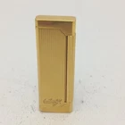 Davidoff by S.T. Dupont Gas Lighter Vertical Lines Gold Plated MINT VINTAGE RARE