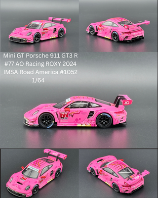 Mini GT Porsche 911 GT3 R #77 AO Racing ROXY 2024 IMSA Road