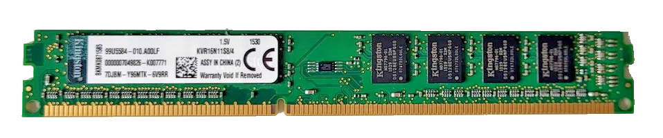 Kingston PC3-12800 4 GB 1600 MHz DDR3 SDRAM Memory (KVR16N11S8/4