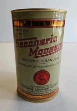 ANTIQUE COUNTRY STORE DRUG STORE SACCHARIN MONSANTO TIN  SEALED~NEW OLD STOCK