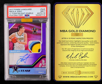 #ad Nikola Jokic 2017 Panini Vanguard V Team Purple 25 #NJK PSA 7 Auto 10 MBA Gold $1999.99