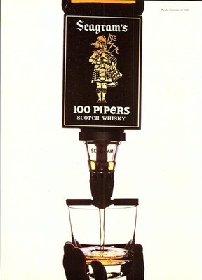 Vintage Werbung für SEAGRAM'S ''100 Pipers'' Scotch Whisky Original 1975 Print Ad