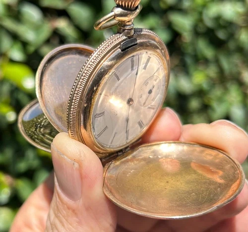 15 JEWEL ELGIN SIZE 18 GOLD-FILLED POCKET WATCH 1898 PHILADELPHIA VICTORY gr 96