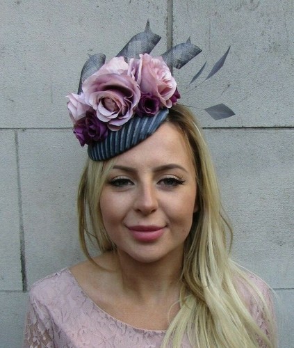 Pink Flower Feather Hat Fascinator 8045 