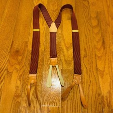 Polo Ralph Lauren Vintage Y-Back Leather  Brass Suspenders Braces