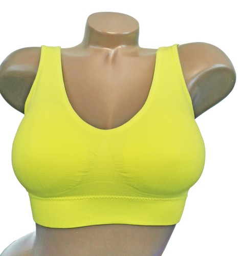 Womens Ladies Seamless Removable Padded Leisure Top Vest Sports Yoga Bra UK 8-22 - Picture 19 of 23