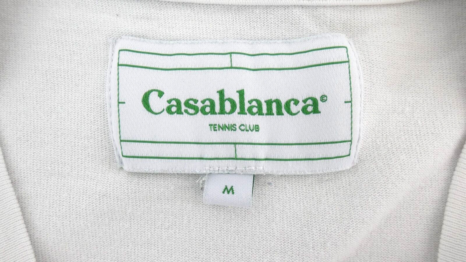 Casablanca Tennis Club T Shirt Vista White Casual Tee Cotton Faded Print Size M image 4